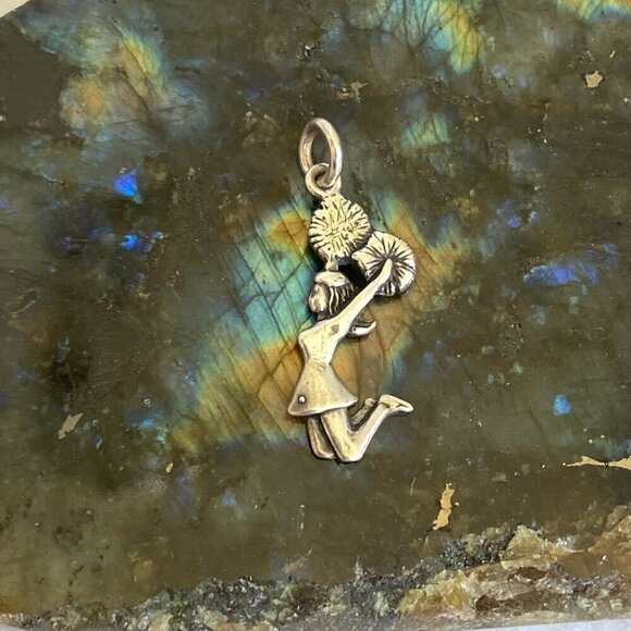 Sterling Silver 925 1.33" Jumping Cheerleader Cheer Cheerleading Pendant Charm - Picture 4 of 15